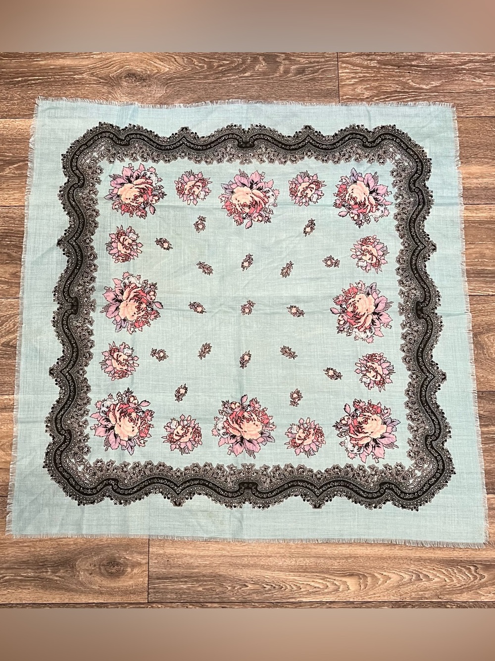 Glentex Vintage Floral Scarf Made in Japan